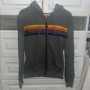 Aviator Nation Grey Zip Up Hoodie
